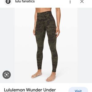 Lululemon Wunder Under Green camo